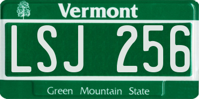 VT license plate LSJ256