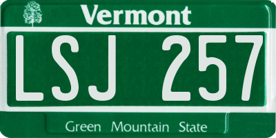 VT license plate LSJ257
