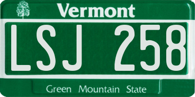 VT license plate LSJ258