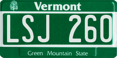 VT license plate LSJ260