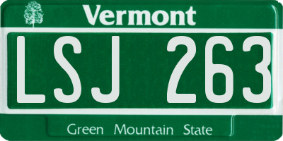 VT license plate LSJ263