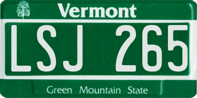 VT license plate LSJ265