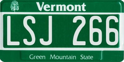 VT license plate LSJ266