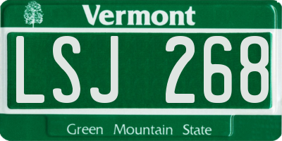 VT license plate LSJ268