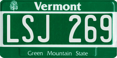 VT license plate LSJ269