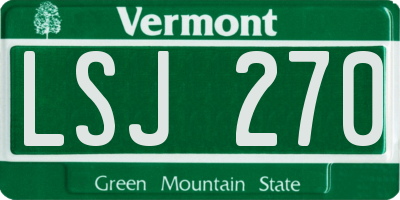 VT license plate LSJ270