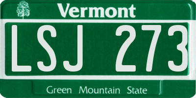 VT license plate LSJ273