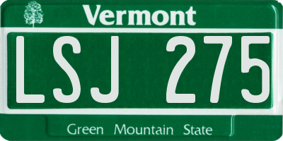 VT license plate LSJ275