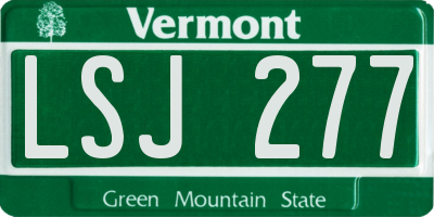 VT license plate LSJ277