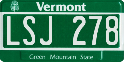 VT license plate LSJ278