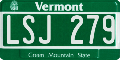 VT license plate LSJ279