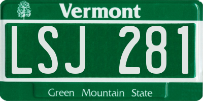 VT license plate LSJ281