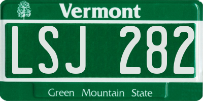 VT license plate LSJ282
