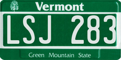 VT license plate LSJ283