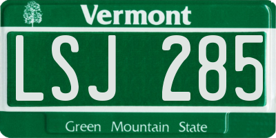 VT license plate LSJ285
