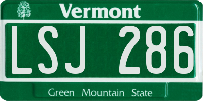 VT license plate LSJ286