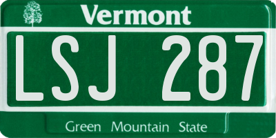 VT license plate LSJ287