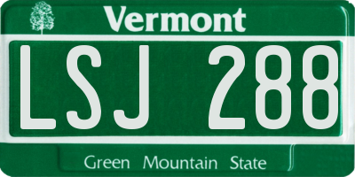 VT license plate LSJ288