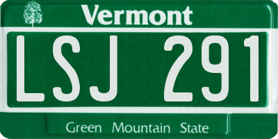 VT license plate LSJ291