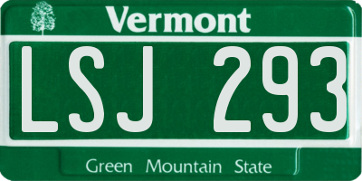 VT license plate LSJ293