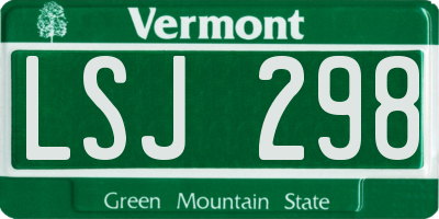 VT license plate LSJ298