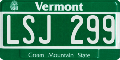 VT license plate LSJ299