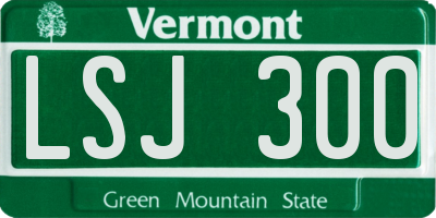 VT license plate LSJ300