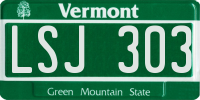 VT license plate LSJ303