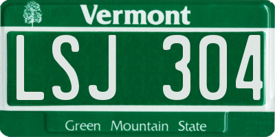 VT license plate LSJ304