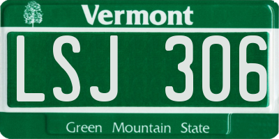 VT license plate LSJ306