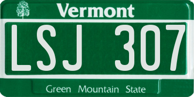 VT license plate LSJ307