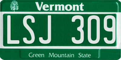 VT license plate LSJ309