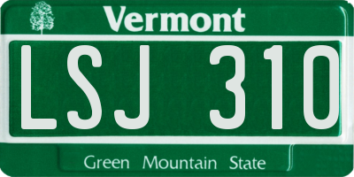 VT license plate LSJ310