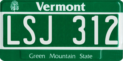VT license plate LSJ312