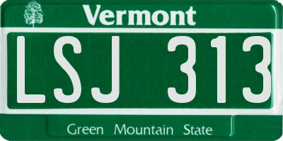 VT license plate LSJ313