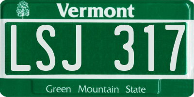 VT license plate LSJ317