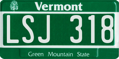 VT license plate LSJ318