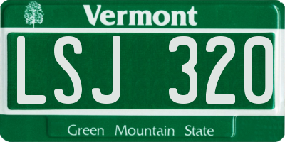 VT license plate LSJ320