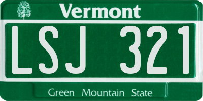 VT license plate LSJ321