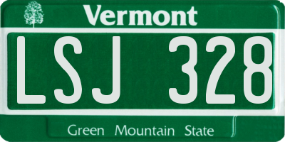 VT license plate LSJ328