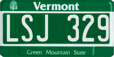 VT license plate LSJ329