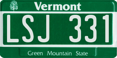 VT license plate LSJ331
