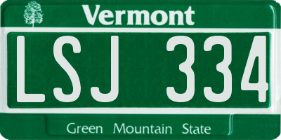 VT license plate LSJ334