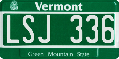 VT license plate LSJ336