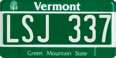 VT license plate LSJ337