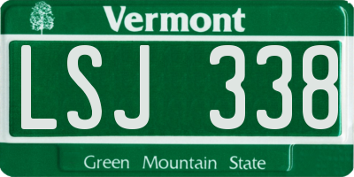 VT license plate LSJ338