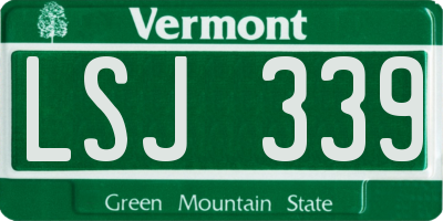 VT license plate LSJ339
