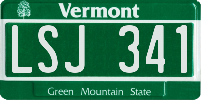 VT license plate LSJ341