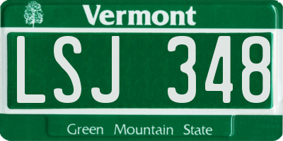 VT license plate LSJ348