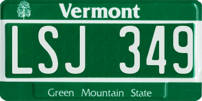 VT license plate LSJ349